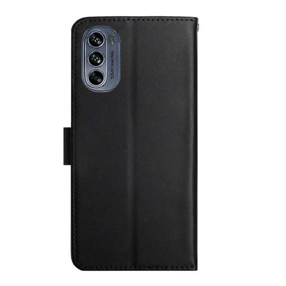 For Motorola Moto G62 5G Genuine Leather Fingerprint-proof Horizontal Flip Phone Case(Black)
