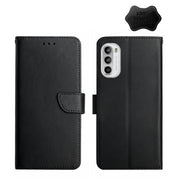 For Motorola Moto G71S Genuine Leather Fingerprint-proof Horizontal Flip Phone Case(Black)