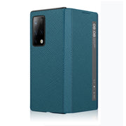 For Huawei Mate X2 Cross Texture Horizontal Flip Leather Phone Case with Smart Touch Call Display ID(Light Blue)