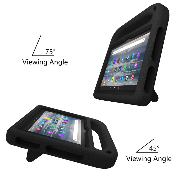 For Amazon Fire 7 2022 Handle EVA Shockproof Tablet Case with Triangle Holder(Black)