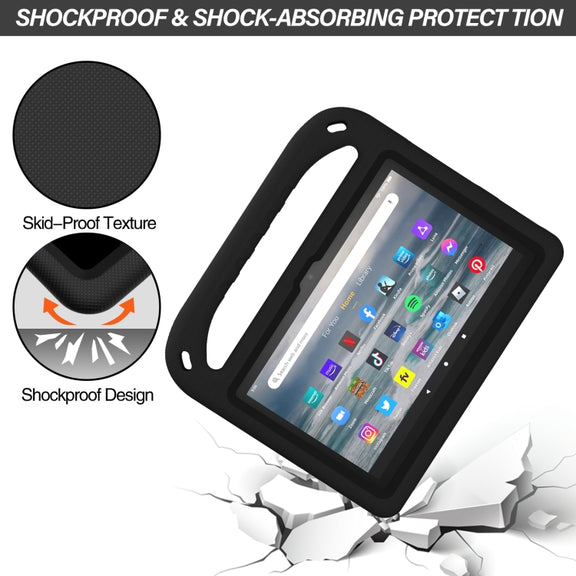 For Amazon Fire 7 2022 Handle EVA Shockproof Tablet Case with Triangle Holder(Black)