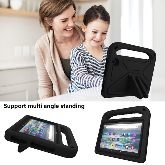 For Amazon Fire 7 2022 Handle EVA Shockproof Tablet Case with Triangle Holder(Black)