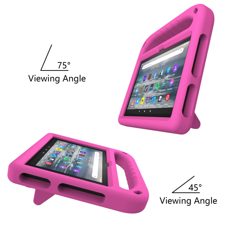 For Amazon Fire 7 2022 Handle EVA Shockproof Tablet Case with Triangle Holder(Rose Red)