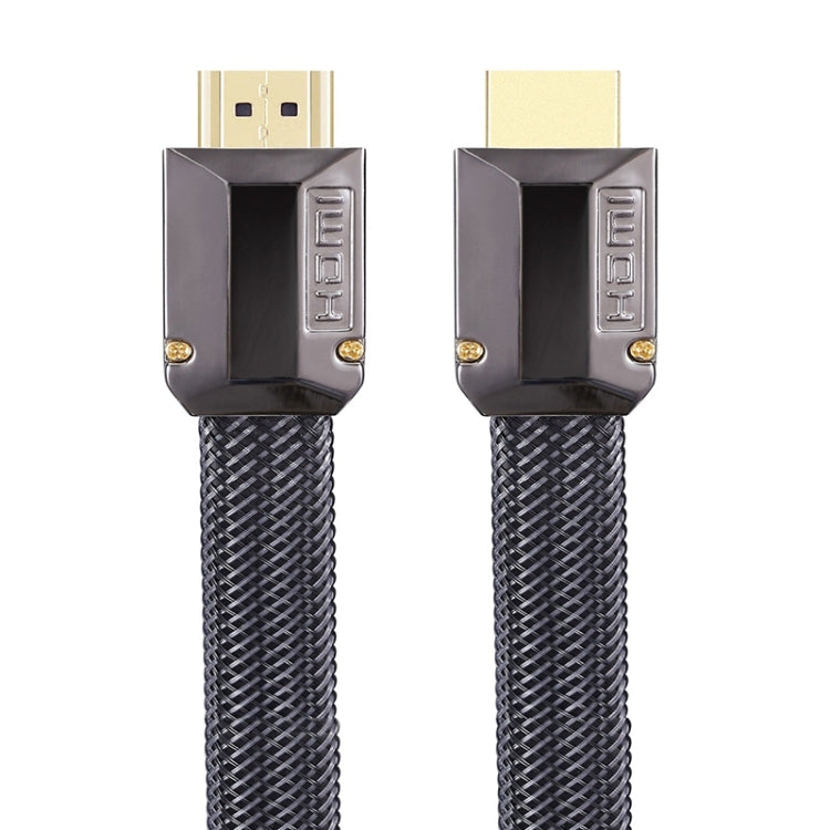 For HDMI 3m 2.0 Version  HD Cable 19 + 1 Standard Oxygen-Free Copper Metal Sshell 4K TV Flat Cable(Gun Black + Nylon Mesh)