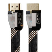 For HDMI 3m 2.0 Version  HD Cable 19 + 1 Standard Oxygen-Free Copper Metal Sshell 4K TV Flat Cable(Gun Black + Nylon Mesh)