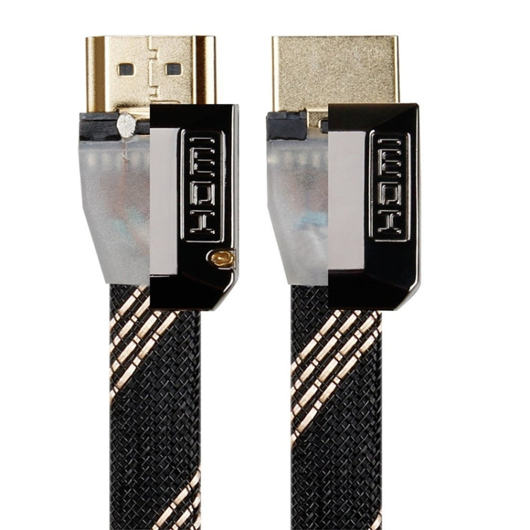 For HDMI 3m 2.0 Version  HD Cable 19 + 1 Standard Oxygen-Free Copper Metal Sshell 4K TV Flat Cable(Gun Black + Nylon Mesh)