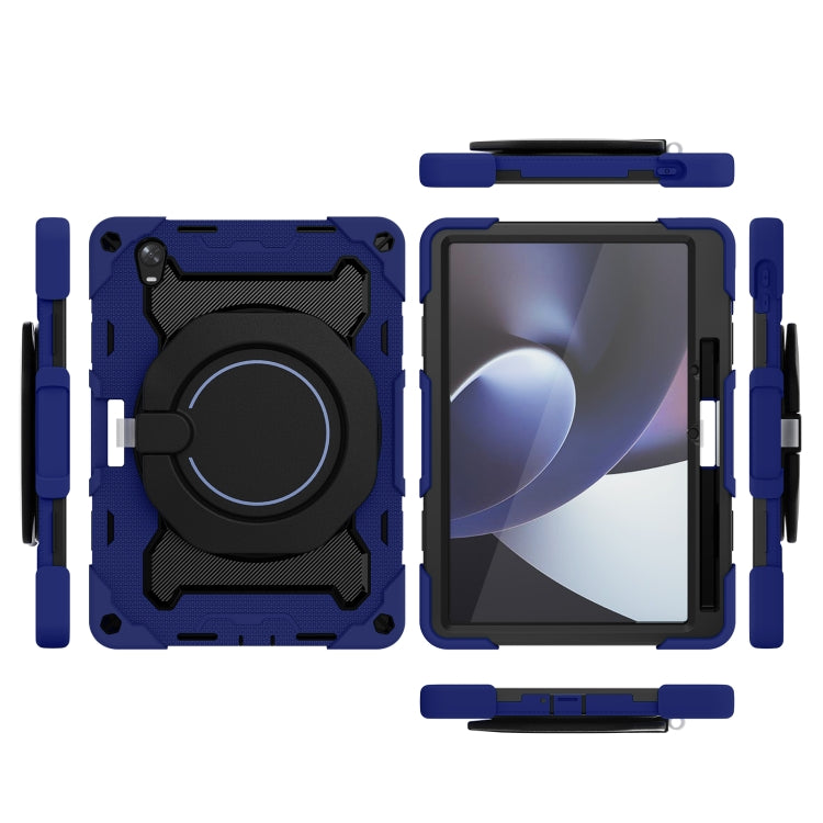 For OPPO Pad Armor Contrast Color Silicone + PC Tablet Case(Navy Blue)