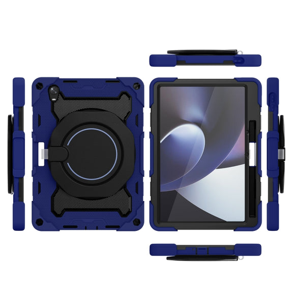 For OPPO Pad Armor Contrast Color Silicone + PC Tablet Case(Navy Blue)