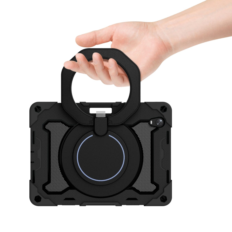For OPPO Pad Armor Contrast Color Silicone + PC Tablet Case(Black)