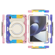 For OPPO Pad Armor Contrast Color Silicone + PC Tablet Case(Colorful Pink)