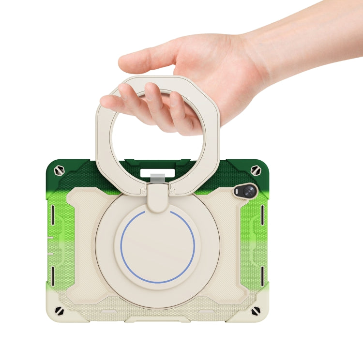For OPPO Pad Armor Contrast Color Silicone + PC Tablet Case(Colorful Green)
