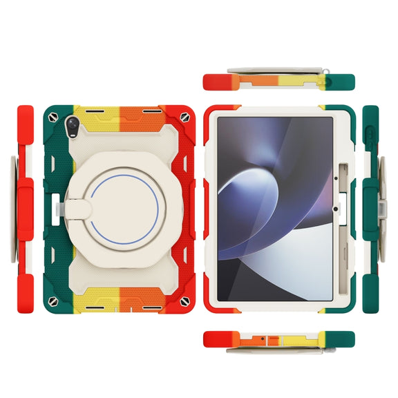 For OPPO Pad Armor Contrast Color Silicone + PC Tablet Case(Colorful Red)