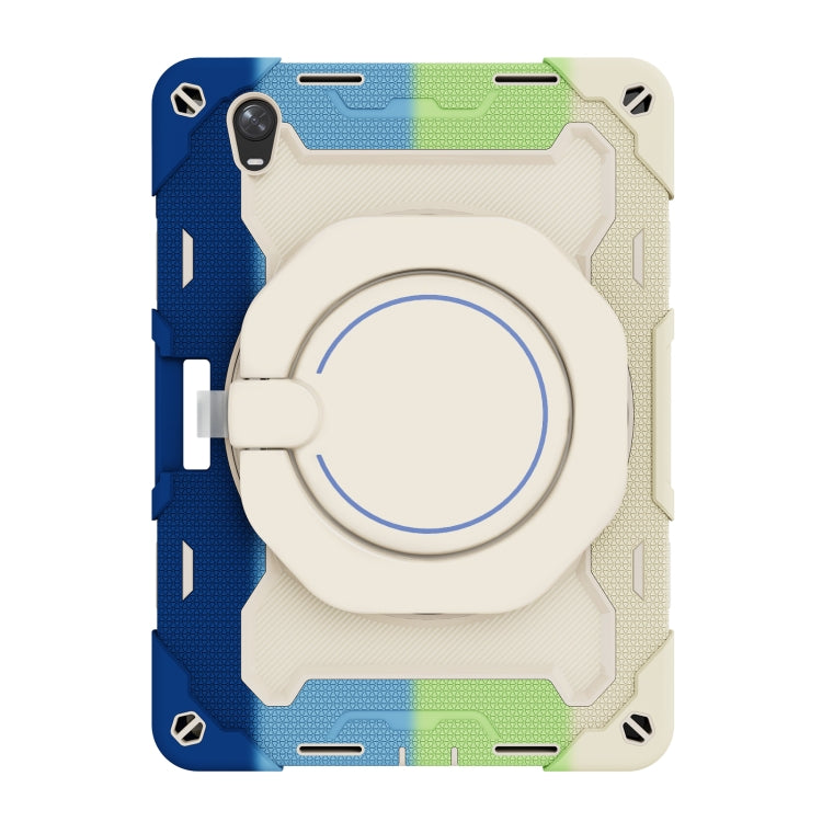 For OPPO Pad Armor Contrast Color Silicone + PC Tablet Case(Colorful Blue)