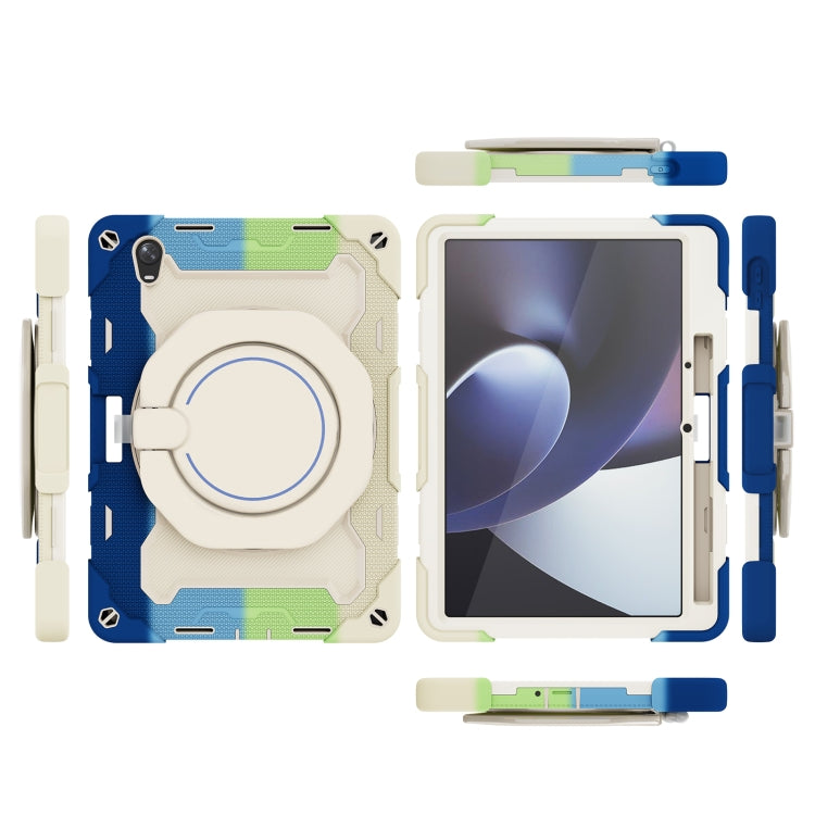 For OPPO Pad Armor Contrast Color Silicone + PC Tablet Case(Colorful Blue)