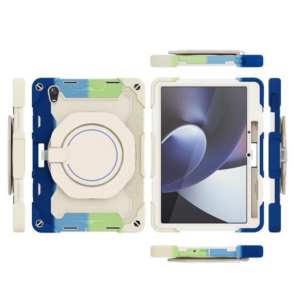 For OPPO Pad Armor Contrast Color Silicone + PC Tablet Case(Colorful Blue)