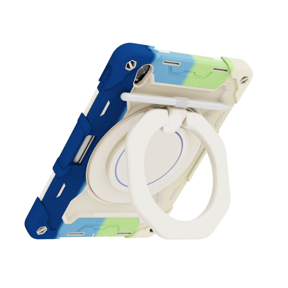 For OPPO Pad Armor Contrast Color Silicone + PC Tablet Case(Colorful Blue)