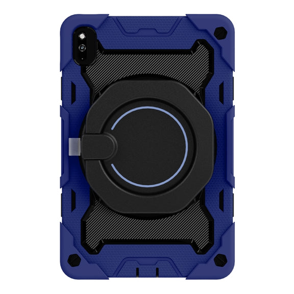 For Huawei MatePad 10.4 Armor Contrast Color Silicone + PC Tablet Case(Navy Blue)