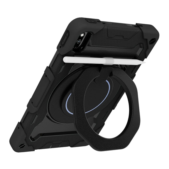 For Huawei MatePad 10.4 Armor Contrast Color Silicone + PC Tablet Case(Black)