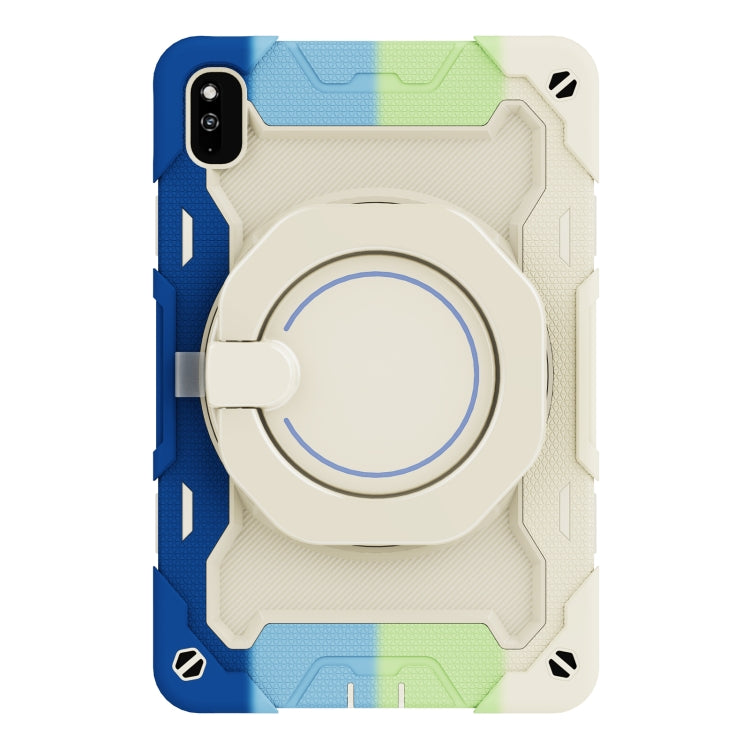 For Huawei MatePad 10.4 Armor Contrast Color Silicone + PC Tablet Case(Colorful Blue)