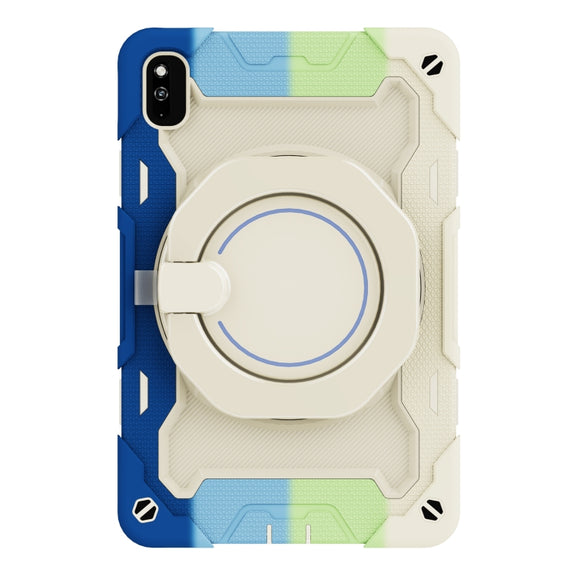 For Huawei MatePad 10.4 Armor Contrast Color Silicone + PC Tablet Case(Colorful Blue)