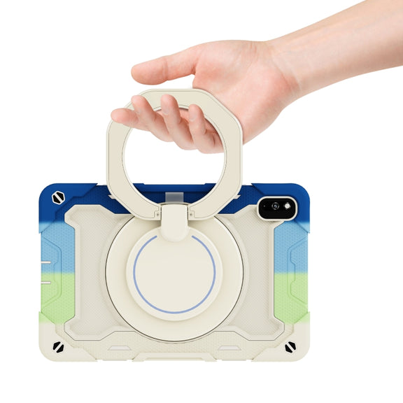 For Huawei MatePad 10.4 Armor Contrast Color Silicone + PC Tablet Case(Colorful Blue)