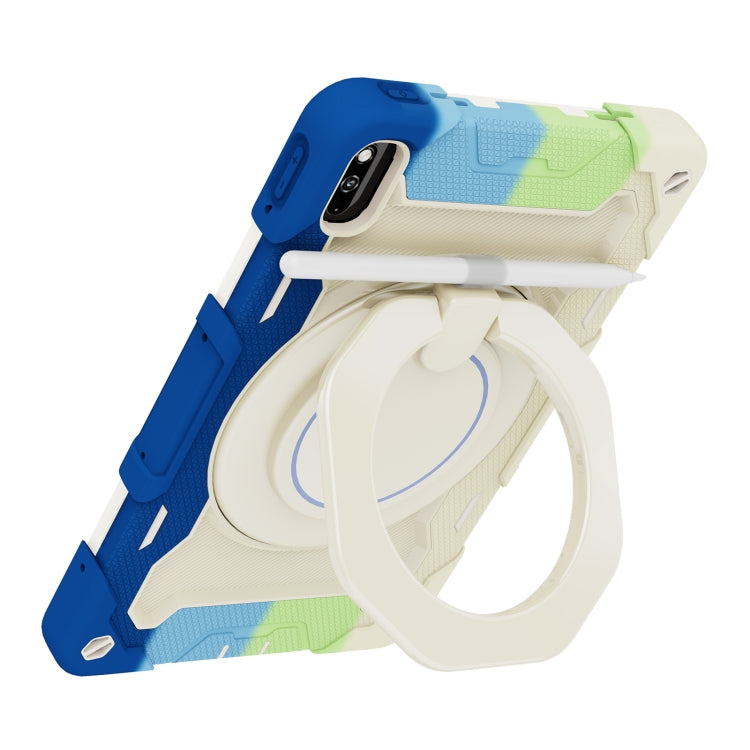 For Huawei MatePad 10.4 Armor Contrast Color Silicone + PC Tablet Case(Colorful Blue)