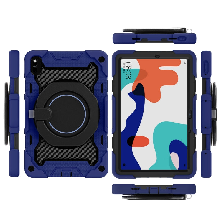 For Honor V6/Tablet V7 Armor Contrast Color Silicone + PC Tablet Case(Navy Blue)