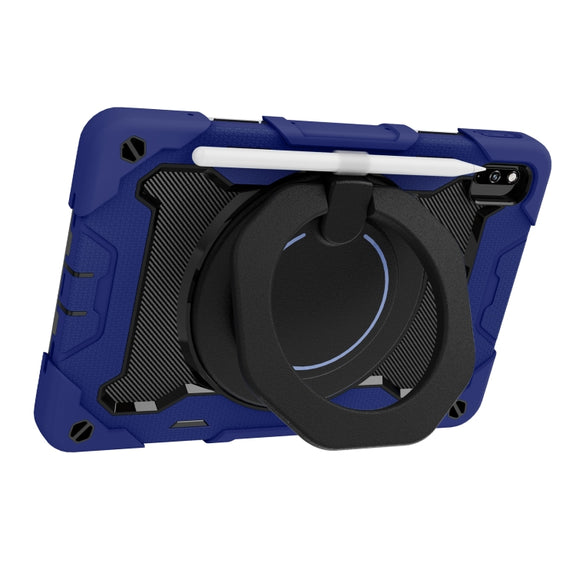 For Honor V6/Tablet V7 Armor Contrast Color Silicone + PC Tablet Case(Navy Blue)