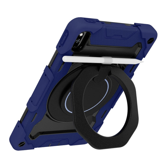 For Honor V6/Tablet V7 Armor Contrast Color Silicone + PC Tablet Case(Navy Blue)
