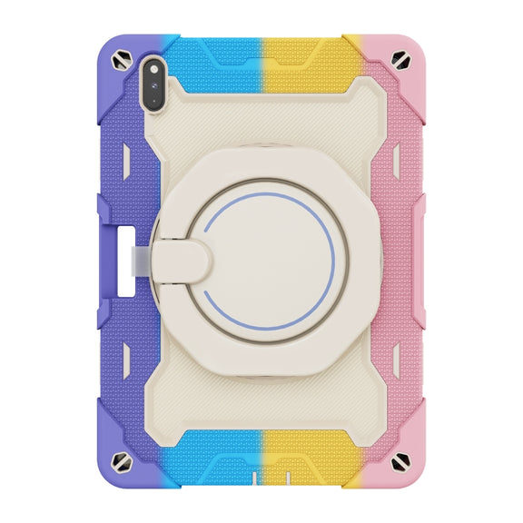 For Huawei Matepad Pro 10.8 Armor Contrast Color Silicone + PC Tablet Case(Colorful Pink)
