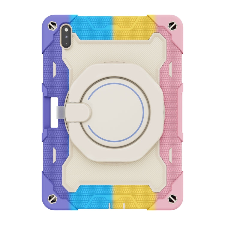 For Huawei Matepad Pro 10.8 Armor Contrast Color Silicone + PC Tablet Case(Colorful Pink)