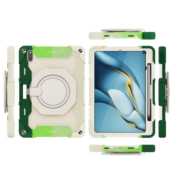 For Huawei Matepad Pro 10.8 Armor Contrast Color Silicone + PC Tablet Case(Colorful Green)