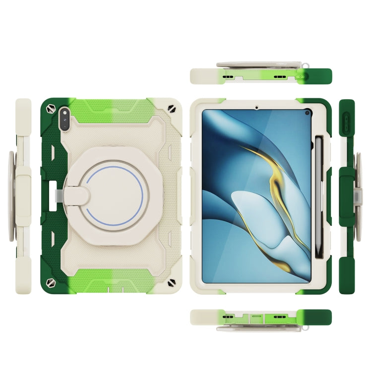 For Huawei Matepad Pro 10.8 Armor Contrast Color Silicone + PC Tablet Case(Colorful Green)