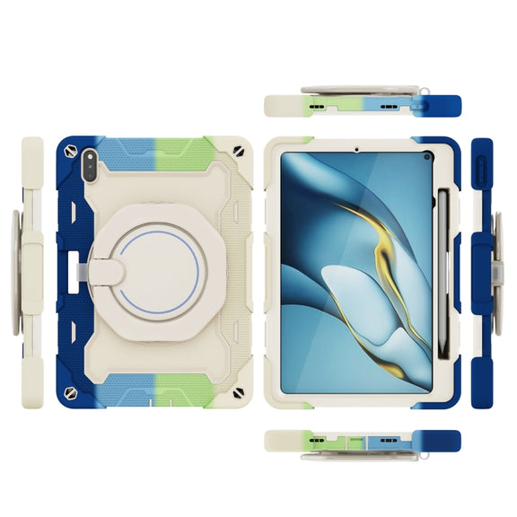 For Huawei Matepad Pro 10.8 Armor Contrast Color Silicone + PC Tablet Case(Colorful Blue)