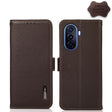 For Huawei nova Y70 Plus KHAZNEH Side-Magnetic Litchi Genuine Leather RFID Phone Case(Brown) - Huawei Cases by PMC TechLife | Online Shopping South Africa | PMC TechLife | Buy Now Pay Later Mobicred