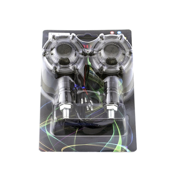 2 PCS PE-ZSD-174 Motorcycle Flashing Rotation Mode LED Two-color Modified Round Turn Signal Light(Yellow + White Light)