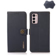 For Motorola Moto G42 KHAZNEH Custer Genuine Leather RFID Phone Case(Blue) - Motorola Cases by PMC TechLife | Online Shopping South Africa | PMC TechLife | Buy Now Pay Later Mobicred