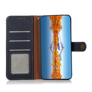 For Motorola Moto G42 KHAZNEH Custer Genuine Leather RFID Phone Case(Blue)