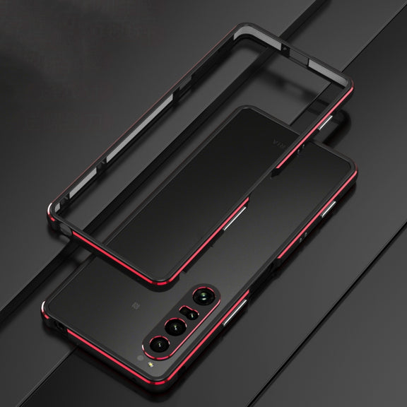 For Sony Xperia 1 IV Aurora Series Lens Protector + Metal Frame Protective Phone Case(Silver)