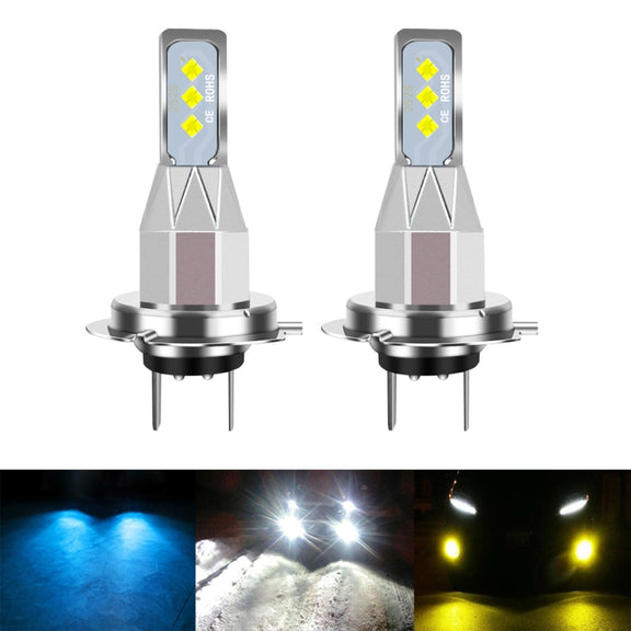 1 Pair H7 DC 12V-24V 12W 1800LM Car LED Fog Light(Yellow Light)
