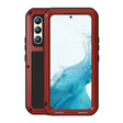 For Samsung Galaxy S22+ LOVE MEI Metal Shockproof Waterproof Dustproof Protective Phone Case with Glass(Red) - free shipping - PMC TechLife - Order now!