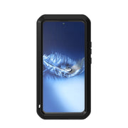 For Samsung Galaxy S22+ LOVE MEI Metal Shockproof Water-resistant Dustproof Protective Phone Case with Glass(White)