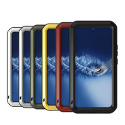 For Samsung Galaxy S22+ LOVE MEI Metal Shockproof Water-resistant Dustproof Protective Phone Case with Glass(Yellow)