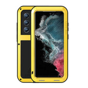 For Samsung Galaxy S22 Ultra 5G LOVE MEI Metal Shockproof Water-resistant Dustproof Protective Phone Case(Yellow)