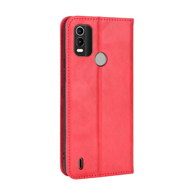 For Nokia C21 Plus Magnetic Buckle Retro Crazy Horse Leather Phone Case(Red)