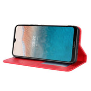 For Nokia C21 Plus Magnetic Buckle Retro Crazy Horse Leather Phone Case(Red)