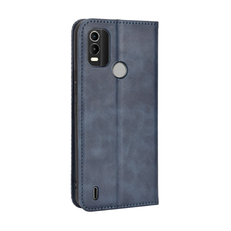 For Nokia C21 Plus Magnetic Buckle Retro Crazy Horse Leather Phone Case(Blue)