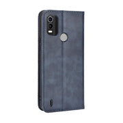 For Nokia C21 Plus Magnetic Buckle Retro Crazy Horse Leather Phone Case(Blue)