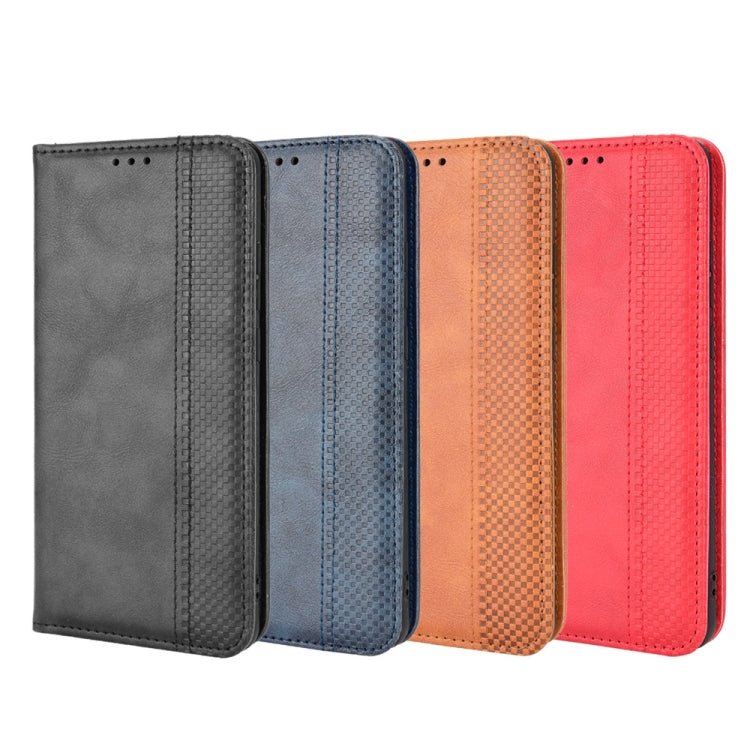 For Nokia C21 Plus Magnetic Buckle Retro Crazy Horse Leather Phone Case(Blue)