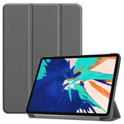 For iPad Air 13 2024 / Pro 12.9 2022 Custer Texture 3-Fold Smart Leather Tablet Case(Gray)